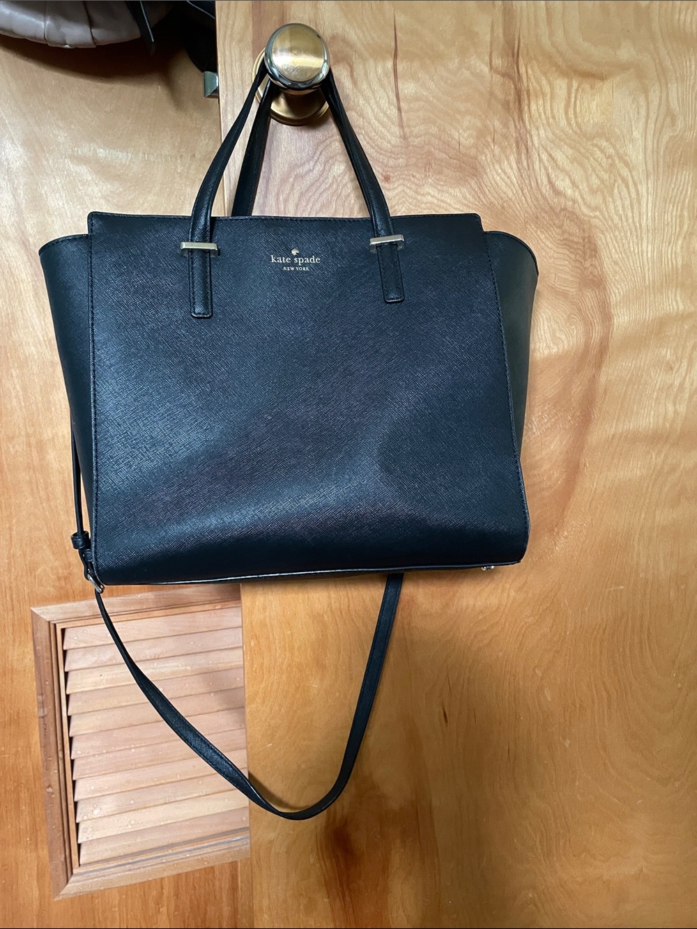 kate spade Black Saffiano Leather Crossbody Satchel (large) - Picture 2 of 4